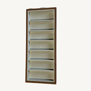 7 Slot Sunglass Organizer Insert Felt and Artificial Wood Grey & Brown